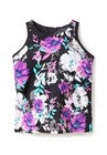 Longer-Length Racerback Tankini Top, PINK GRAPHIC PEONY, alternate image number null