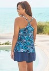 Longer-Length Mesh Tankini Top, WATER DROPLET, on-hover image number null