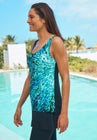 Longer-Length Scoop Neck Tankini Top image number null