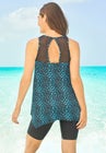 Mesh-Inset Longer Length Tankini Top image number null