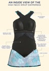 High Neck Wrap Swimdress image number null