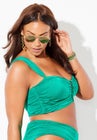 Shimmer Shirred Ring Bandeau Bikini Top image number null
