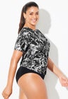 Chlorine Resistant Twist Back Swim Tee image number null