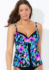 Faux Flyaway Underwire Tankini Top image number null