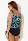Side Tie Blouson Tankini Top image number null