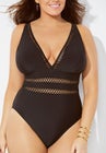 Lattice Plunge One Piece Swimsuit image number null