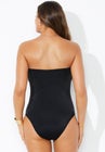 Mesh Wrap Bandeau One Piece Swimsuit image number null