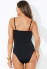 Mesh Wrap Bandeau One Piece Swimsuit image number null